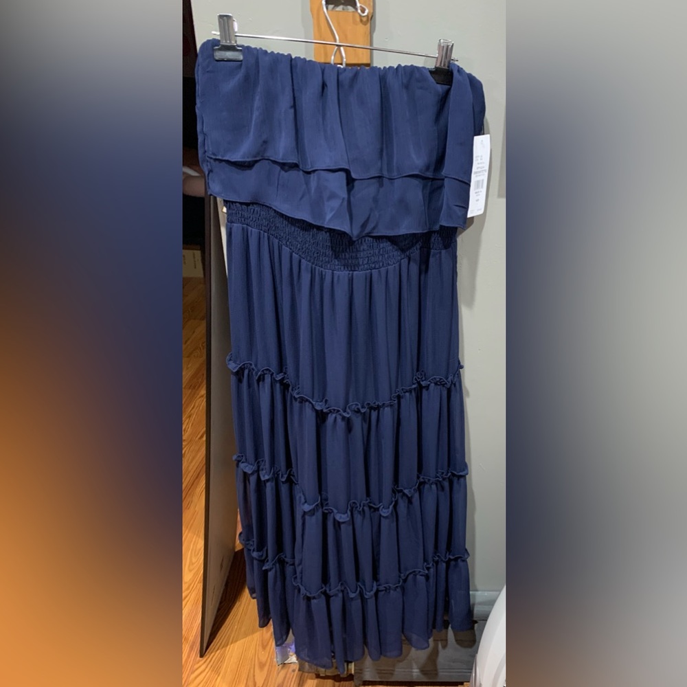 Blue off the shoulder dress
